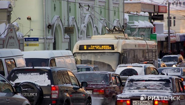 Пробки в 9 баллов зафиксированы во вторник вечером в Томске