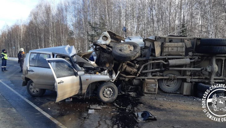 Водитель "Нивы" погиб в лобовом ДТП с грузовиком в Томском районе