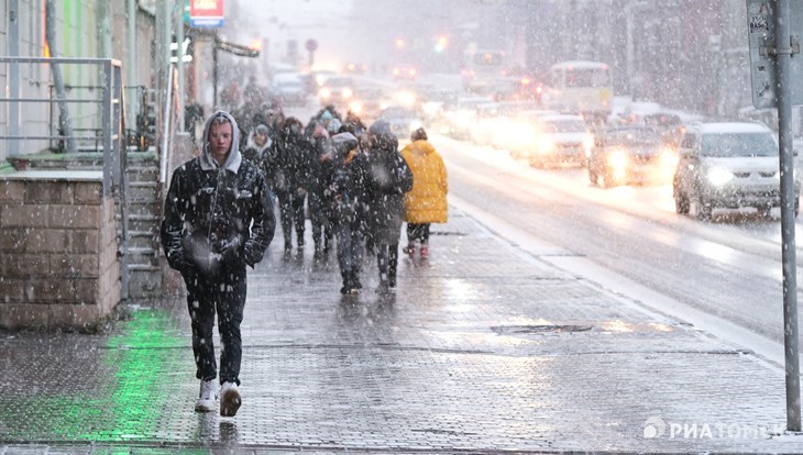 Точно зима: в Томске выпал снег, который, очевидно, уже не растает