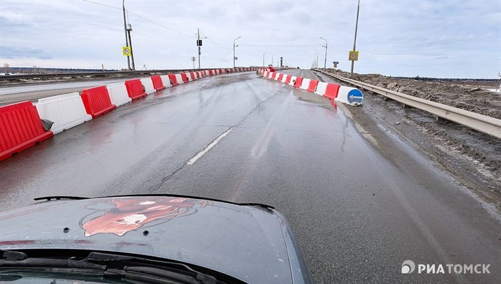 Две из 4-х полос Северного моста через Томь в Томске закрыты со среды