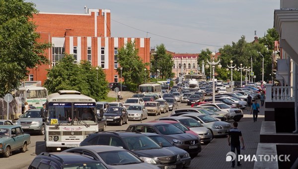 Пробка на Ленина возникла из-за ремонтных работ на Гагарина в Томске