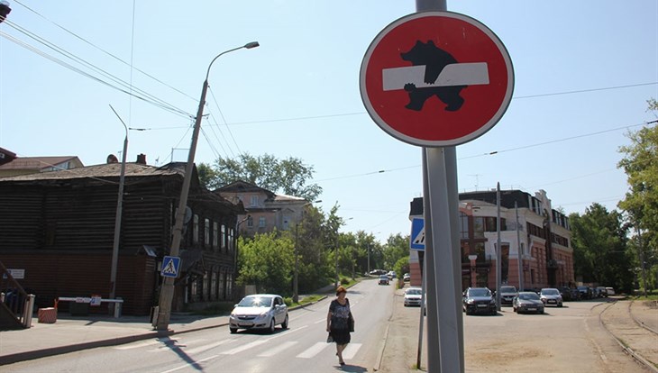 Медведь, динозавр и слон появились на дорожных знаках в Томске