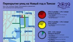 Где в центре Томска перекроют движение из-за новогоднего салюта