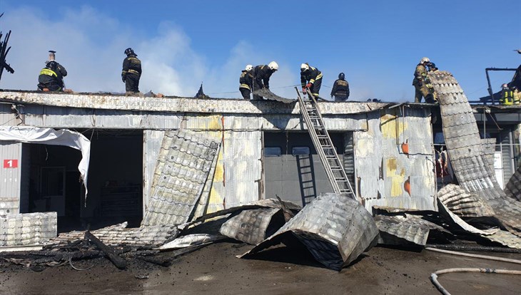Томские пожарные при тушении автосервиса эвакуировали баллоны с газом