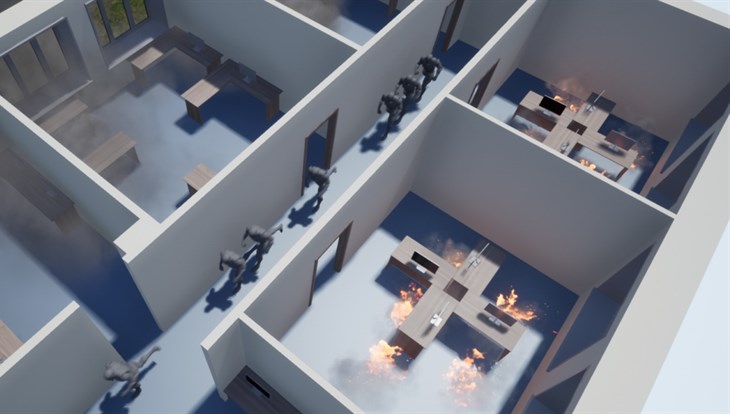 Разработка ТГУ моделирует в 3D реалистичное поведение людей при пожаре