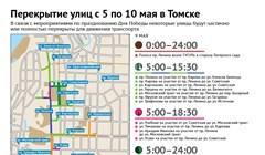 Какие улицы Томска закроют для транспорта в связи с Днем Победы