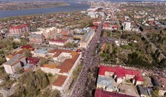 Шествие на День Победы в Томске: кадры с квадрокоптера