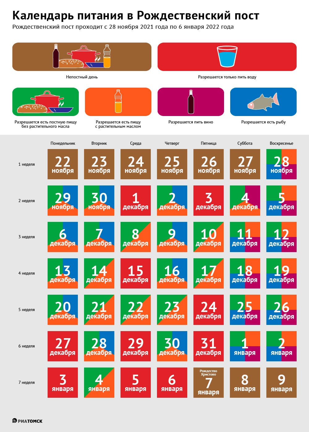 Календарь поста на 24 год