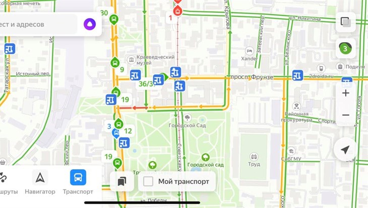Томичи могут следить за общественным транспортом по Яндекс.Картам