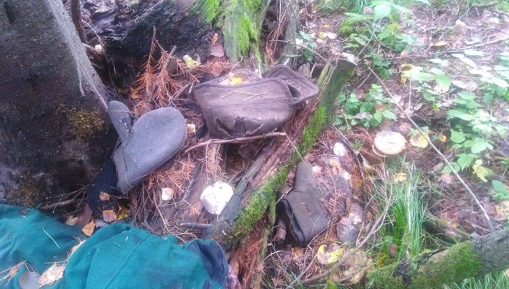 Селянин нашел в лесу в районе Тегульдета человеческий череп и верхонки