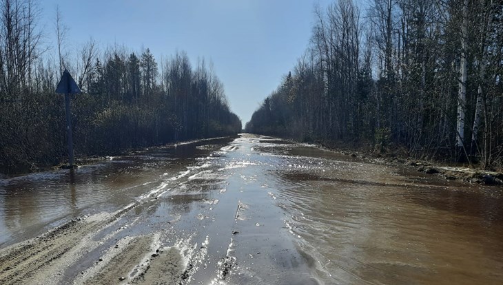 Четыре перелива дорог фиксируются в Томской обл из-за вскрытия Чулыма
