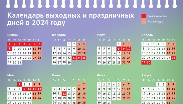 Как отдыхаем в 2024 году: календарь выходных и праздников - РИА Томск