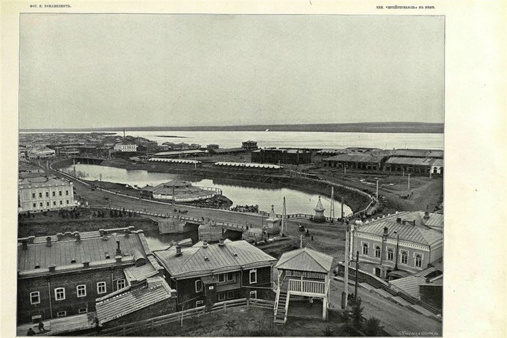 А вот как выглядел этот участок Ушайки в 1898 году...