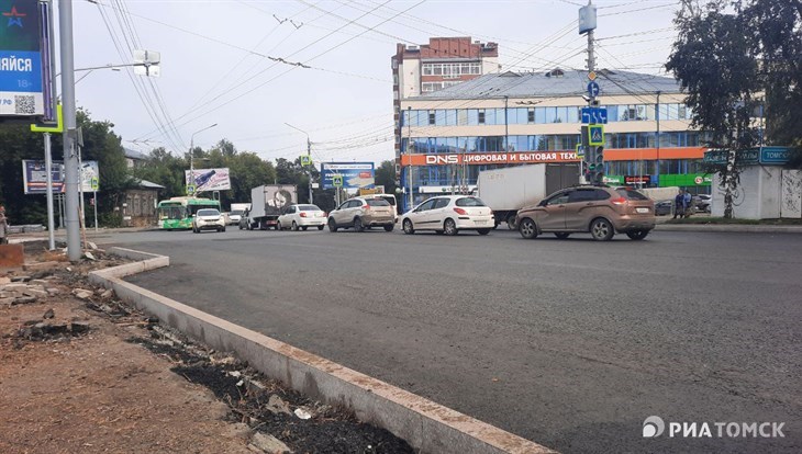 Ремонт тротуаров на Красноармейской в Томске завершится 20 сентября