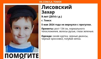 Волонтеры в Томске ищут 9-летнего Захара, не вернувшегося с прогулки
