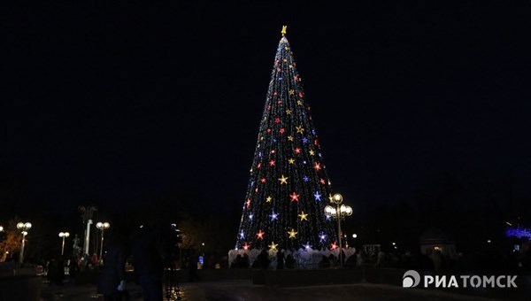 Новогодние огни зажглись на главной елке Томска