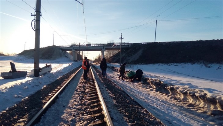 Грузовой поезд врезался в снегоход под Томском, пострадавших нет