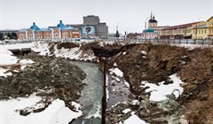 Подрядчик укрепил откосы на набережной Ушайки в Томске перед паводком