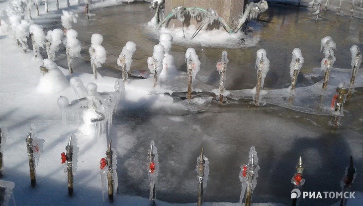 Фонтаны в Томске не работают из-за заморозков