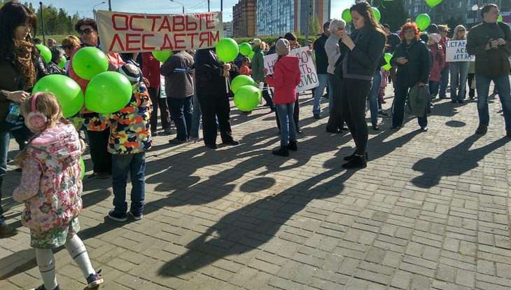 Полторы сотни томичей вышли на митинг в защиту леса в Солнечной Долине