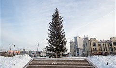 Живая 18-метровая ель украсила центр Томска к Новому году