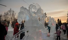 Ледовая скульптура Шаман победила на фестивале Хрустальный Томск
