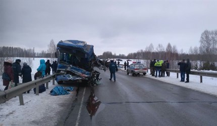 Двое погибли в ДТП с автобусом и грузовиком в Томской области