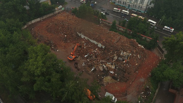 Снос здания профилактория ТГУ в центре Томска завершен