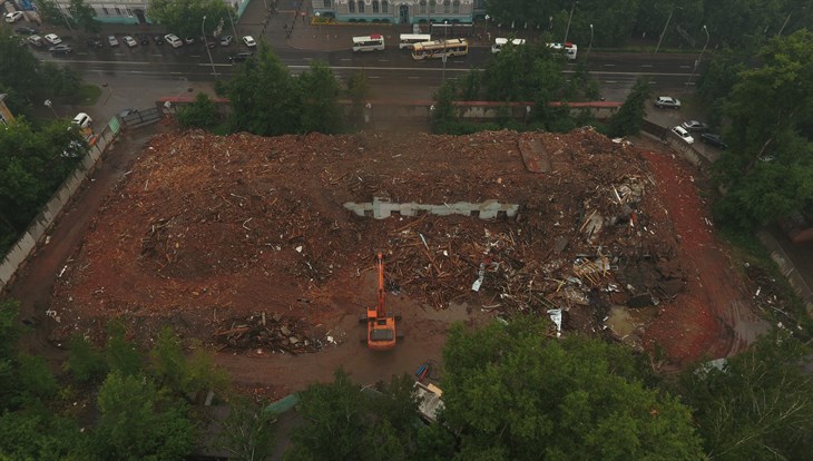 Снос здания профилактория ТГУ в центре Томска завершен
